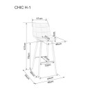 Стул барный SIGNAL CHIC H-1 Velvet Bluvel 14 серый/черный